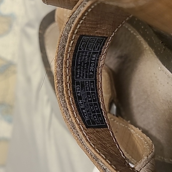 Teva Ventura Women's Brown Leather Cork Wedge Sandals, US 10 - Picture 6 of 6